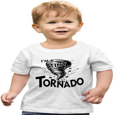 3T White Toddler I'm A Tiny Tornado Funny Toddler T-Shirt