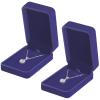 KUKUVR 2 Pieces Classic Velvet Necklace Pendant Box for Jewelry Gift, Small Jewellry Storage Display Case for Wedding Engagement Birthday Anniversary view 1
