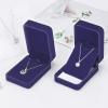 KUKUVR 2 Pieces Classic Velvet Necklace Pendant Box for Jewelry Gift, Small Jewellry Storage Display Case for Wedding Engagement Birthday Anniversary view 4