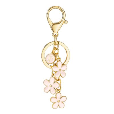 SELOVO Women Girls Initial Keyring Letter P Tassel Pink Keychain