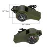 PATIKIL Emergency Whistle, 3 Pack 3-in-1Survival Whistles with Compass Thermometer Lanyard for Camping Hiking Outdoor Hunting Fishing Boating, Green view 2