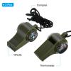 PATIKIL Emergency Whistle, 3 Pack 3-in-1Survival Whistles with Compass Thermometer Lanyard for Camping Hiking Outdoor Hunting Fishing Boating, Green view 3