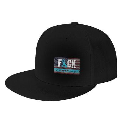 Fuck Tourettes Syndrome Awareness Ribbon Hats Adjustable Fashion Flat Bill Baseball Cap Trucker Caps for Outdoor Adult Black