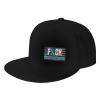Fuck Tourettes Syndrome Awareness Ribbon Hats Adjustable Fashion Flat Bill Baseball Cap Trucker Caps for Outdoor Adult Black view 1