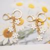 SELOVO Letter Keychain for Backpack Flower Initial I Cute Key Chain Girls White Keychain Charm for Women view 4