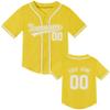 Kids Custom Baseball Jersey Personalized Baseball Shirt Sport Uniform for Boys Girls Custom Your Own Shirt Yellow view 1