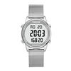TIMEURE Women's Step Counter Watch with Stainless Steel Bracelet, Stylish Design, No App, No Charging Needed for Step, Calorie, Distance Tracking, Alarm, Countdown TimerTU-2401 (SR), Silver view 1
