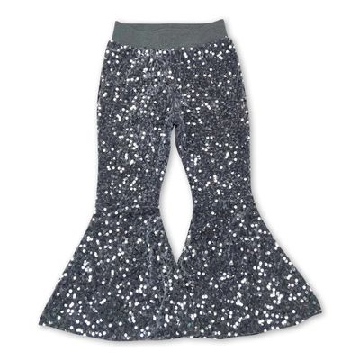 Yawoo Haan Kids Clothing Gray Sequins Pants