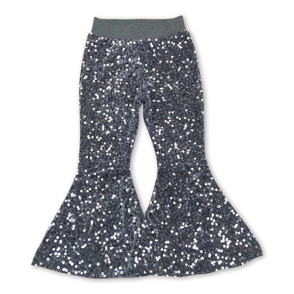 Yawoo Haan Kids Clothing Gray Sequins Pants