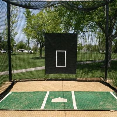 Douglas Vinyl Hitting Backdrop for Baseball - Black with Pitching Target