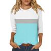 3/4 Sleeve Tops for Women Contrast Raglan Crewneck Cute Summer Shirts 2025 Loose Trendy Three Quarter Length Blouses Vacation Beach Long Tunic Tops to Wear with Leggings Womens 3/4 Sleeve Tops view 1