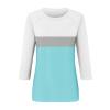 3/4 Sleeve Tops for Women Contrast Raglan Crewneck Cute Summer Shirts 2025 Loose Trendy Three Quarter Length Blouses Vacation Beach Long Tunic Tops to Wear with Leggings Womens 3/4 Sleeve Tops view 3