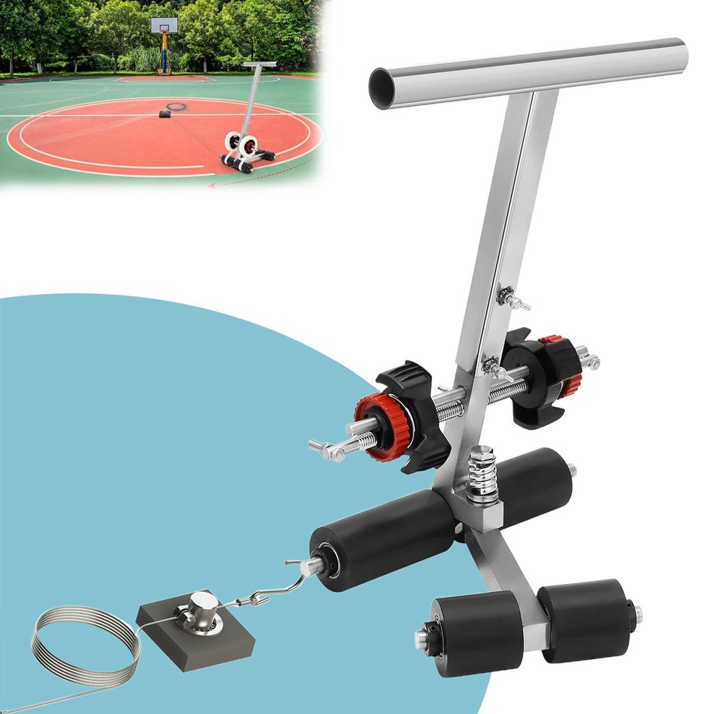Eastnmythet Basketball Court Marking Kit, School Playground Striping Line Marking Machine, Floor Tape Applicator, Concrete Line Painter with Drawing Circle Kit,45cm