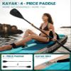 CETANA 11'635" Extra Wide Stand Up Paddle Board with Seat for Adults & Youth, 400lb Capacity Inflatable Paddle Board, Sup with Removable US Fin, 100L Backpack, Floating Paddle, Safety Leash view 4