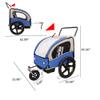 2-in-1 2 Seat Bicycle Trailer & Jogger Stroller for Kids and Pets, Foldable with Pivot Front Wheel, All-Terrain Tires, Safety Harness view 2