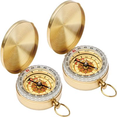 2 PCS Camping Survival Metal Compass for Hiking Camping Hunting Outdoor Military Navigation Tool