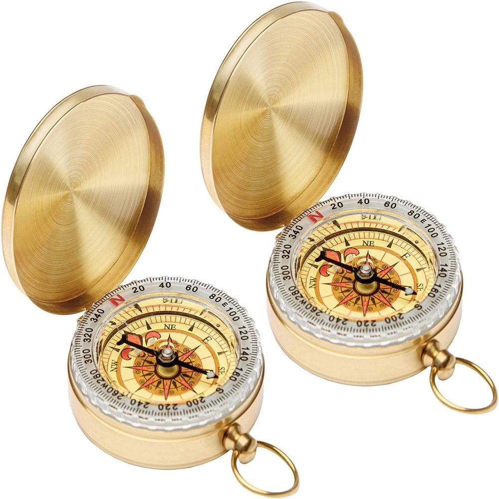 2 PCS Camping Survival Metal Compass for Hiking Camping Hunting Outdoor Military Navigation Tool