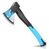Auto Dynasty 15" Wood Axe, Blue Wood Chopping Axe with Anti-Slip and Shock Reduction Handle, Wood Splitter Camping Outdoor Hatchet with Forged Steel Blade for Wood Splitting and Kindling