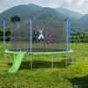 Lyromix 14FT Trampoline with Slide and Swings, ASTM Approved Outdoor Trampoline Set with Basketball Hoop and Ladder, Net, Capacity for 5-7 Kids and Adults view 2
