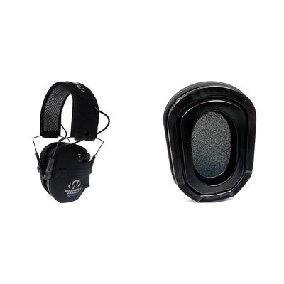 Walker's Razor Slim X-TRM Electronic Earmuffs Bundle with Gel Ear Pads for Shooting & Hunting, Black