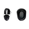 Walker's Razor Slim X-TRM Electronic Earmuffs Bundle with Gel Ear Pads for Shooting & Hunting, Black view 1