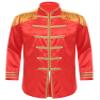 Jizyo Mens Adults Fancy Dress Tassel Shoulder Military Drummer Tailcoat Halloween Xmas SGT Pepper Jacket Red Small view 3