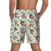 Custom Mens Swim Trunks Personalized Board Shorts with Face Quick Dry Swimsuit Bathing Suit Compression Liner Hawaiian Beach Shorts with Pockets Style 20 view 3