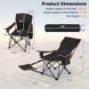 Goplus Reclining Camping Chair with Removable Footrest, 2-in-1 Folding Lounge Chair w/Adjustable Backrest Storage Bag & Cup Holder,Portable Recliner Cozy Lounge Chair for Picnic, Fishing (1) view 3