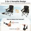 Goplus Reclining Camping Chair with Removable Footrest, 2-in-1 Folding Lounge Chair w/Adjustable Backrest Storage Bag & Cup Holder,Portable Recliner Cozy Lounge Chair for Picnic, Fishing (1) view 4