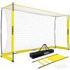 RINREA Portable Soccer Goal, Collapsible Soccer Goal Net Metal Base, Quick Setup Soccer Training Equipment with 1 Carry Bag, 1 Agility Ladder, 4 Ground Nails (Yellow) view 1