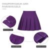 Teen Girls Pleated Skirt Purple School Uniform Mini Skorts with Shorts Kids High Waisted Tennis Outfits Size 12 view 3