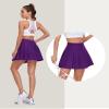 Teen Girls Pleated Skirt Purple School Uniform Mini Skorts with Shorts Kids High Waisted Tennis Outfits Size 12 view 4