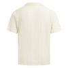 ABAFIP Men's Floral Sheer Lace Shirt Casual Button Down Short Sleeve Cuban Mesh Beach Shirts Beige Large view 4