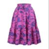BARASA Long Maxi Skirts for Women Summer High Elastic Waist Skirt Casual Tie Front Flowy Ruffle Floral Print Long A Line Skirts 8627 Pink Blue M view 2