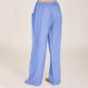 ABOUTYES Linen Pants Women Summer 2024 Casual Drawstring Elastic Waist Cotton Long Wide Leg Pant Lounge Trousers with Pockets view 3