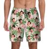 Custom Mens Swim Trunks Personalized Board Shorts with Face Quick Dry Swimsuit Bathing Suit Compression Liner Hawaiian Beach Shorts with Pockets Style 35 view 1