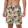 Custom Mens Swim Trunks Personalized Board Shorts with Face Quick Dry Swimsuit Bathing Suit Compression Liner Hawaiian Beach Shorts with Pockets Style 35 view 2