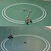 Lane Marking Applicator with Drawing Circle Kit, Basketball Court Paint Tape Applicator, Manual Tape Pasting Machine, Striping Line Marking Machine,45cm view 2