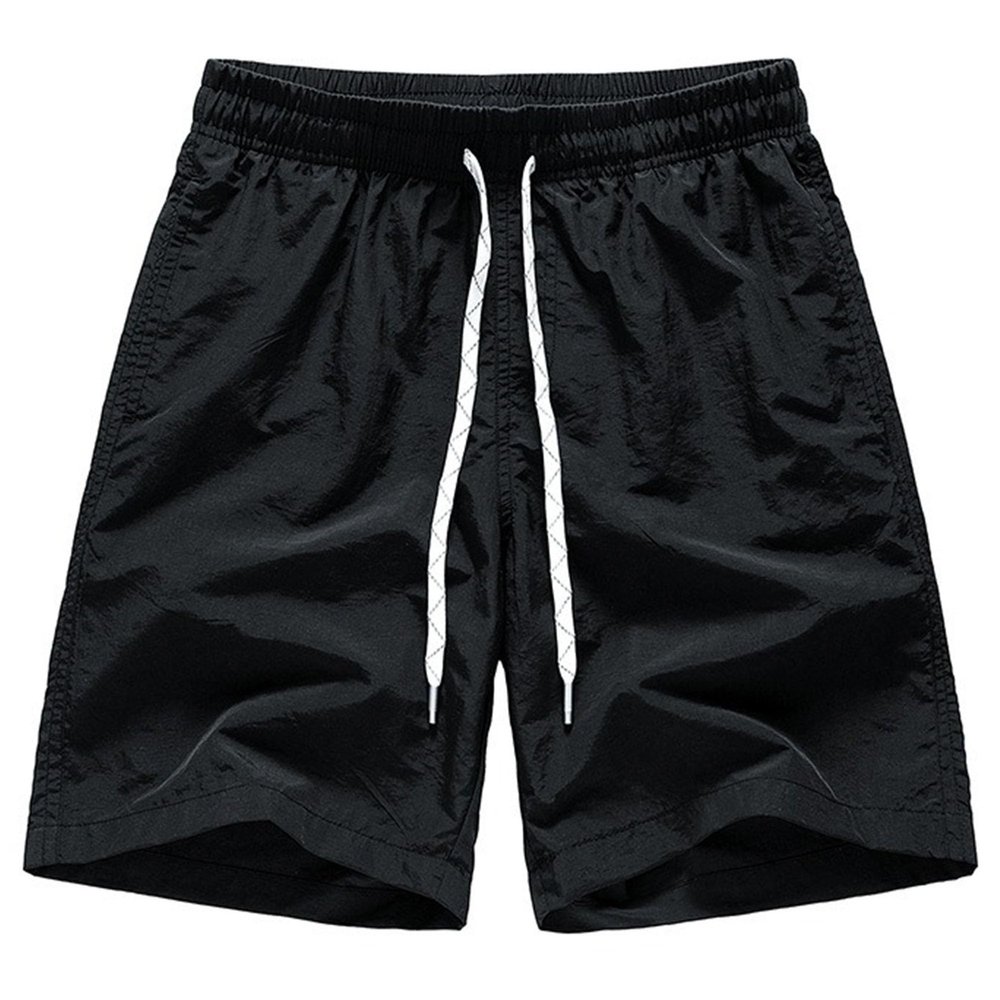 Maiyifu-GJ Mens Lightweight Workout Training Shorts Quick-Drying Athletic Running Shorts Casual Gym Short Pants with Pockets (Black,Medium)