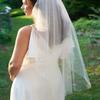 Latious 1 Tier Bride Wedding Veils White Fingertip Bridal Tulle Veil with Comb Bachelorette Accessories for Women (White) view 3