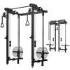 Mikolo Folding Squat Rack, Wall Mounted Power Rack with Cable Crossover Machine & LAT Pull Down, Functional Trainer with 5 Adjustable Function Modes, No Function Interference (Black) view 1