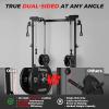 Mikolo Folding Squat Rack, Wall Mounted Power Rack with Cable Crossover Machine & LAT Pull Down, Functional Trainer with 5 Adjustable Function Modes, No Function Interference (Black) view 4