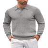 COOFANDY Mens Knit Polo Shirts Casual Long Sleeve Classic Polo Shirts Button Down Golf Shirts view 1