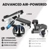 Mini Steppers for Home Exercise, 15" x 12" Stair Step Workout Machine with Resistance Bands & LCD Monitor, Upgraded Air Powered Full Body Exercise Equipment Black view 3