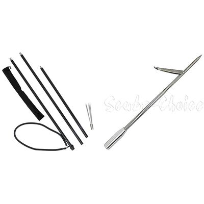 Scuba Choice Aluminum Travel Hand Spear with 12" Stainless Steel Spear Tip and Carrying Bag Bundle (3 Pieces)