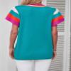 SHEWIN Womens Sweaters Crewneck Summer Tops Lightweight Knit Pullover Short Sleeve Sweater Trendy Fall Top and Blouses Dressy Casual Mint Blue M view 4