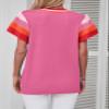 SHEWIN Womens Spring Fashion 2026 Cap Sleeve Cute Tops Loose Crewneck Pullover Sweater Casual Lightweight Knit Summer Sweaters for Women Hot Pink XXL view 2