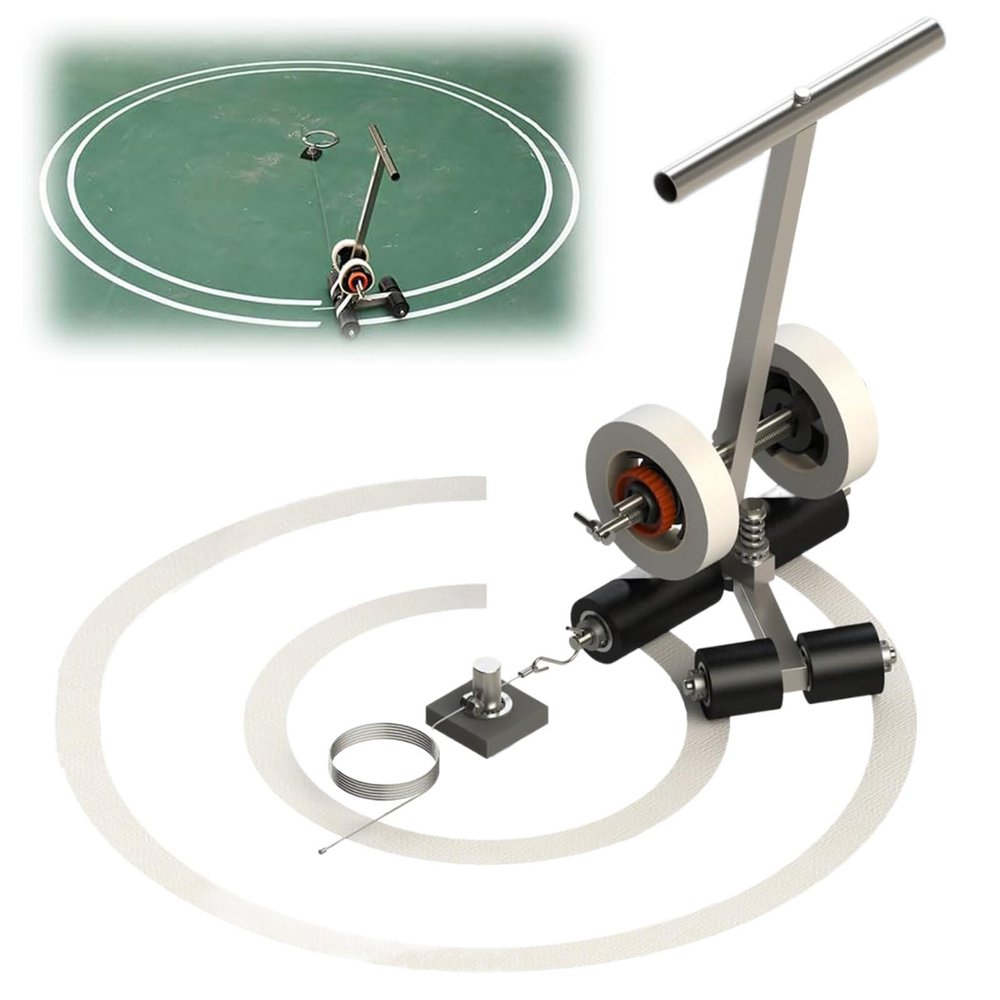 Paint Tape Applicator, Manual Tape Pasting Machine, Basketball Court Marking Kit with Drawing Circle Kit, for Roads, Parking Lots, Badminton Courts,55~80cm