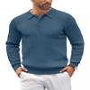COOFANDY Mens Knit Polo Shirts Casual Long Sleeve Classic Polo Shirts Button Down Golf Shirts view 1