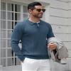 COOFANDY Mens Knit Polo Shirts Casual Long Sleeve Classic Polo Shirts Button Down Golf Shirts view 3